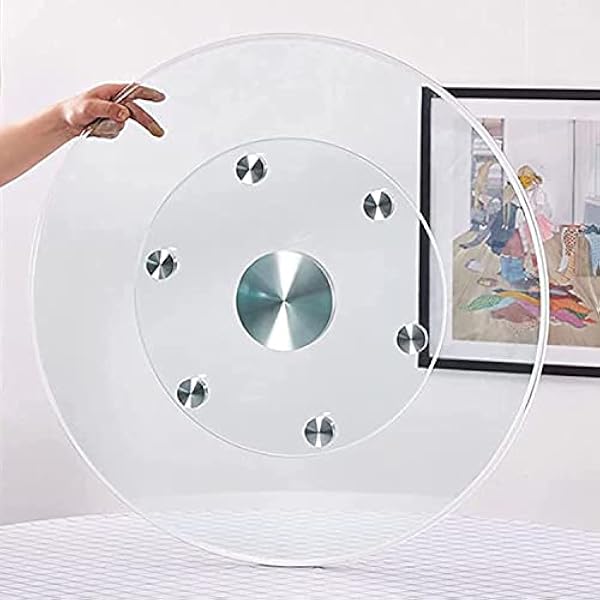 Skivbord till bord,Glas Lazy Susan Turntable Härdat glasbord Klar Rund Bordsskiva Roterande bricka Kök Serveringstallrik Roterande matbord,Lätt att rengöra,Tjock 8mm,90cm